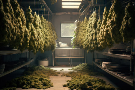 cannabis drying room generative ai.の素材