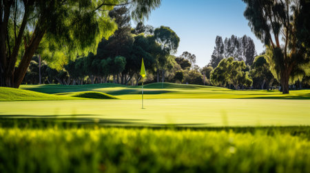 green golf course lawn grass generative ai.の素材
