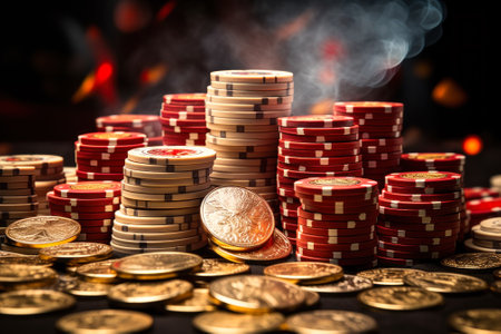 casino poker chips generative ai.の素材