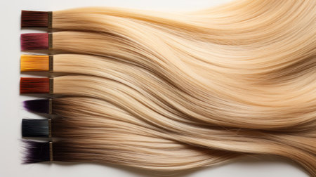 blonde hair for wigs and for hair extension generative ai.の素材