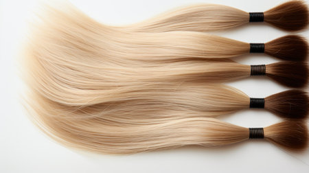 blonde hair for wigs and for hair extension generative ai.の素材