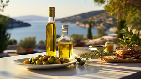 olive oil in a bottle generative ai.の素材
