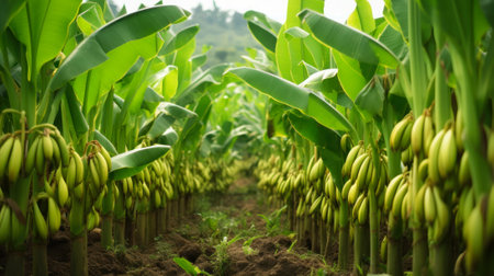 banana fruit plantation generative ai.の素材