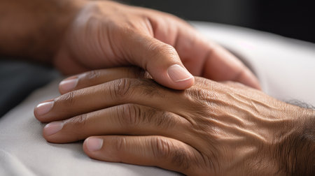 hand on hand support person generative ai.の素材