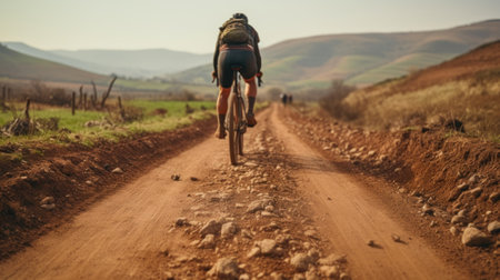 cycling tourism, biking in the wilderness generative ai.の素材