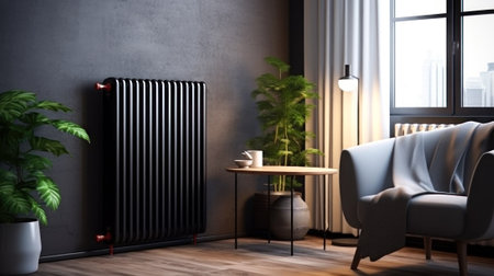 warm lounge zone with heaters generative ai.の素材