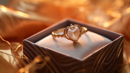 diamond engagement golden ring generative ai.の素材