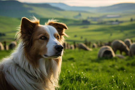 Border Collie dog shepherd generative ai.の素材