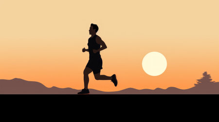 man running athlete, jog sport lifestyle generative ai.の素材
