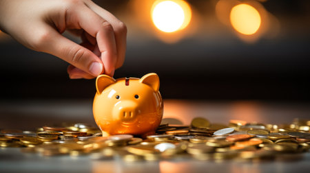 saving money golden pig generative ai.の素材