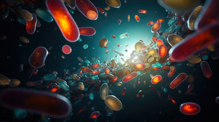viral disease medical background generative ai.の素材