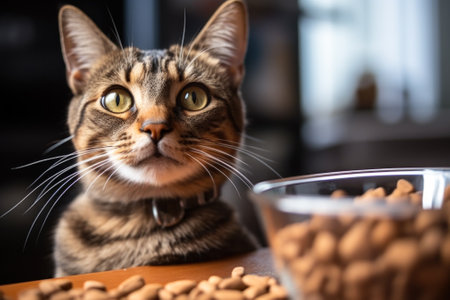 hungry cat asks for food generative ai.の素材