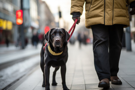 guide dog assistant for a blind person ai generative.の素材