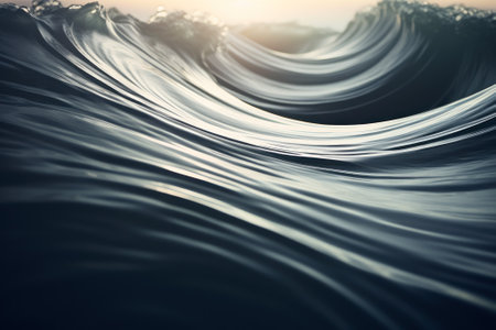 dark blue waves background generative ai.の素材