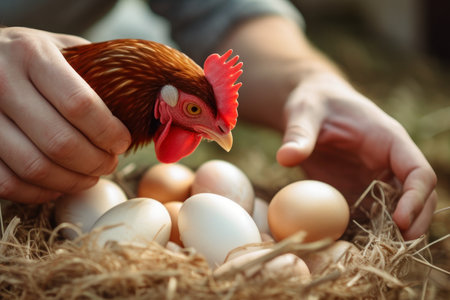 the chicken laid eggs generative ai.の素材