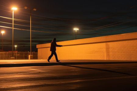 crime street at night generative ai.の素材