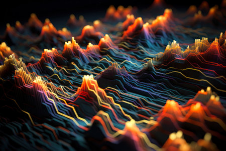 digital mountains background for graphs generative ai.の素材