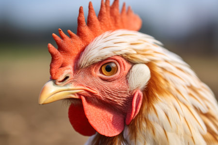 chicken head closeup generative ai.の素材
