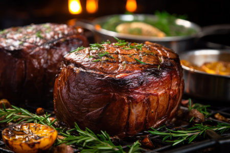 thick juicy meat steak generative ai.の素材