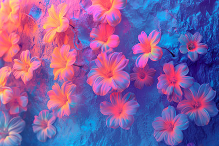 background from magical shining glow flowers.の素材