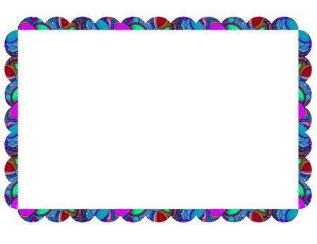 Blank colorful frame with doodle ornamentのイラスト素材