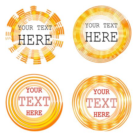 Circular shape frames set, VECTOR stylized sunのイラスト素材