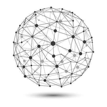 VECTOR illustration: wire frame connecting globe network.のイラスト素材