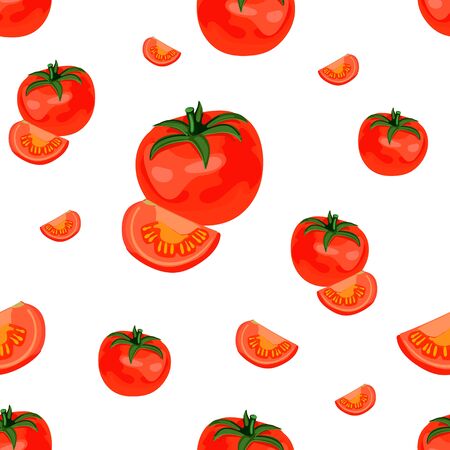 Seamless VECTOR pattern: tomatoのイラスト素材