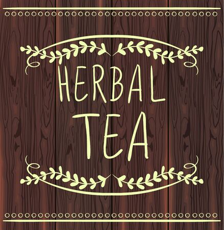 Herbal tea handdrawn letters in vignetteのイラスト素材