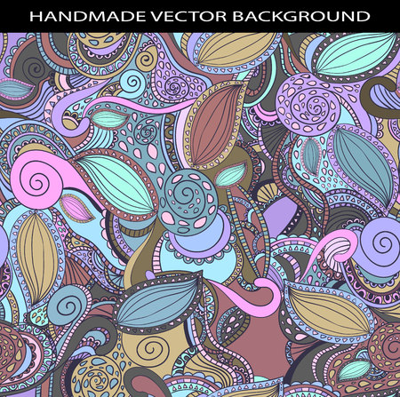 Whimsical flowers, handmade background in pastel colorsの写真素材