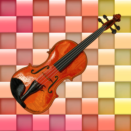 VECTOR background with hand drawn violinの写真素材
