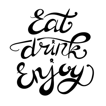 Eat Drink Enjoy VECTOR hand drawn lettersのイラスト素材