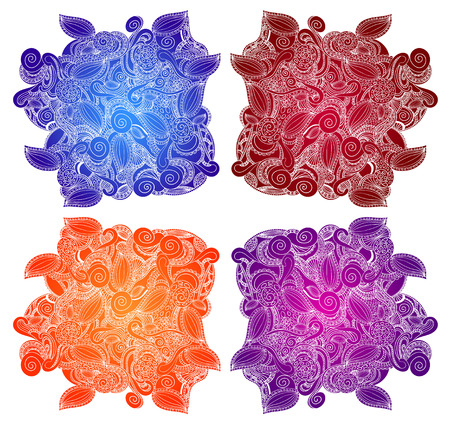 Doodle hand drawn VECTOR shapes in different colors.のイラスト素材