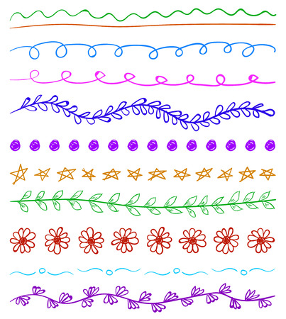 Set of hand drawn vintage design elements.のイラスト素材
