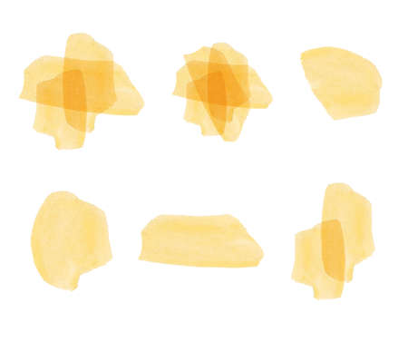 Set of yellow watercolor elements.のイラスト素材