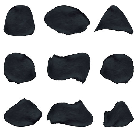 Set of colored paint strokes. VECTOR templates. Blackのイラスト素材