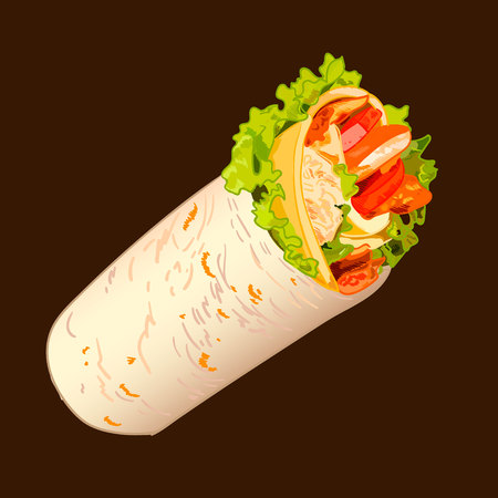 Sandwich roll sketch, VECTORのイラスト素材