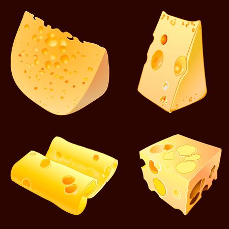 VECTOR illustration: cheese setのイラスト素材