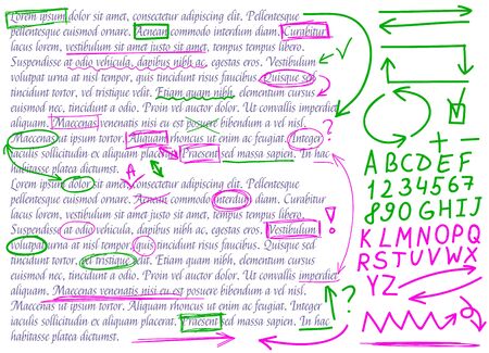 Set of VECTOR elements for text correctionのイラスト素材