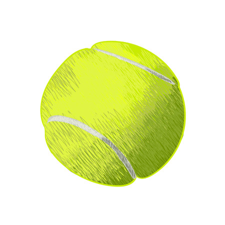 Tennis ball. Hand drawn VECTOR illustrationのイラスト素材