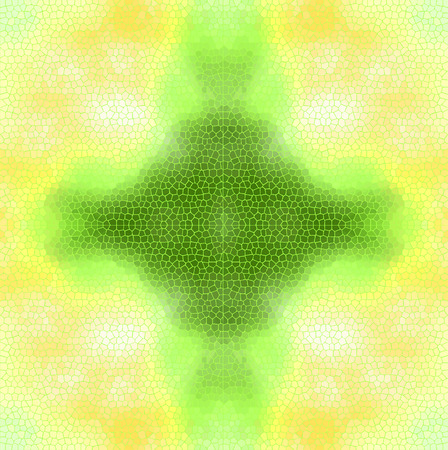 Stain-glass window background. Yellow and greenのイラスト素材