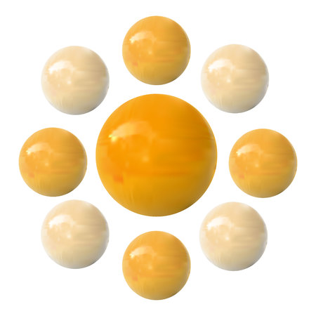 Dragee, realistic sweets vector yellow isolated on whiteのイラスト素材