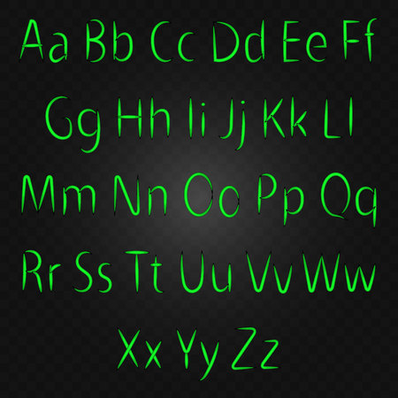 Glowing neon letters, VECTOR alphabetのイラスト素材