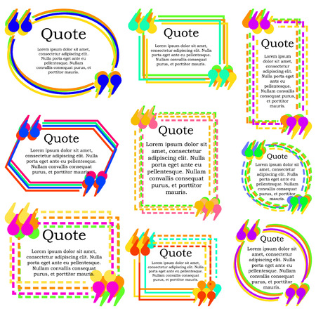 Quote text frame. VECTOR. Set of multicolored frames.のイラスト素材
