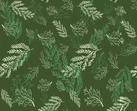 A Seamless pattern with hand drawn twigs.のイラスト素材
