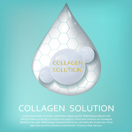 Collagen solution VECTOR illustration, skin care concept, digital art illustration.のイラスト素材