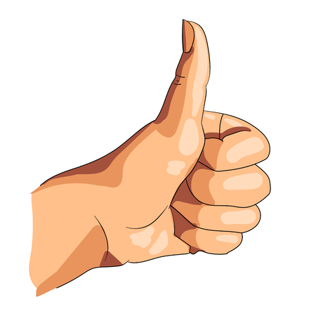 Thumb up hand illustration.のイラスト素材