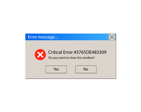 VECTOR Illustration: Critical Error Warning Message, Vintage User Interface.のイラスト素材
