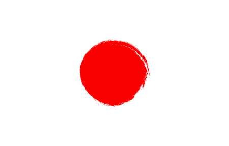 Japanese flag vintage grunge style, VECTOR template on White Background.のイラスト素材