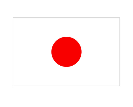 Japanese original flag, VECTOR illustration, red circle on white background. Japanese Symbol.のイラスト素材